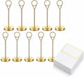 Gold Table Number Holders with 100 Place Cards, 10 Pack, 6-Inch