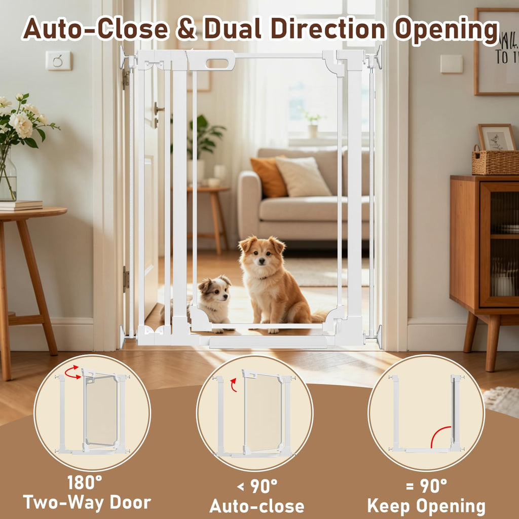 40" x 29.52-47.24" Wide Clear Acrylic Freestanding Indoor Pet Barrier Gate with Modern Folding Frame for Wide Doorways, Hallways & Stairs