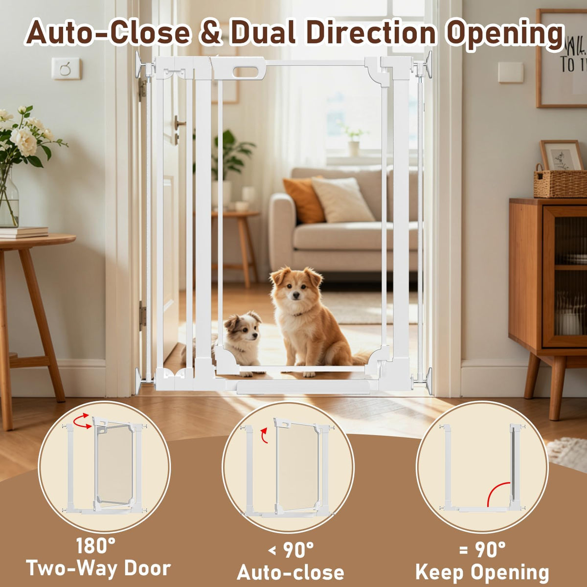 40" x 29.52-47.24" Wide Clear Acrylic Freestanding Indoor Pet Barrier Gate with Modern Folding Frame for Wide Doorways, Hallways & Stairs