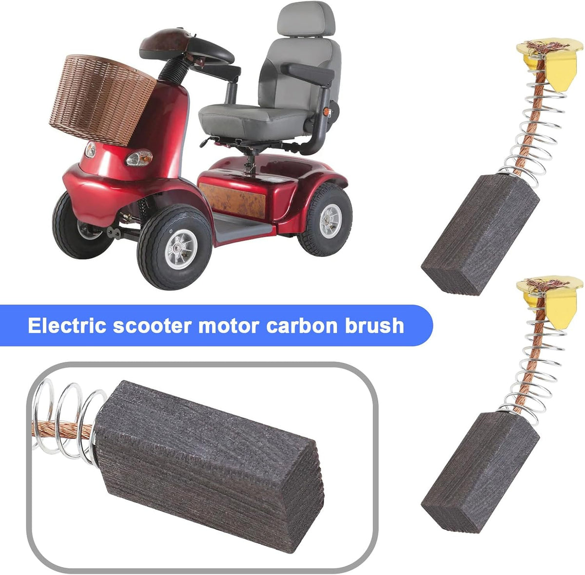 The Lord of the Tools 2 Pairs Carbon Brushes Compatible with Drive Envoy 4 6 8 Mobility Scooter Replacement Motor Brushes 22x11x7mm/ 0.86x0.43x0.27inch