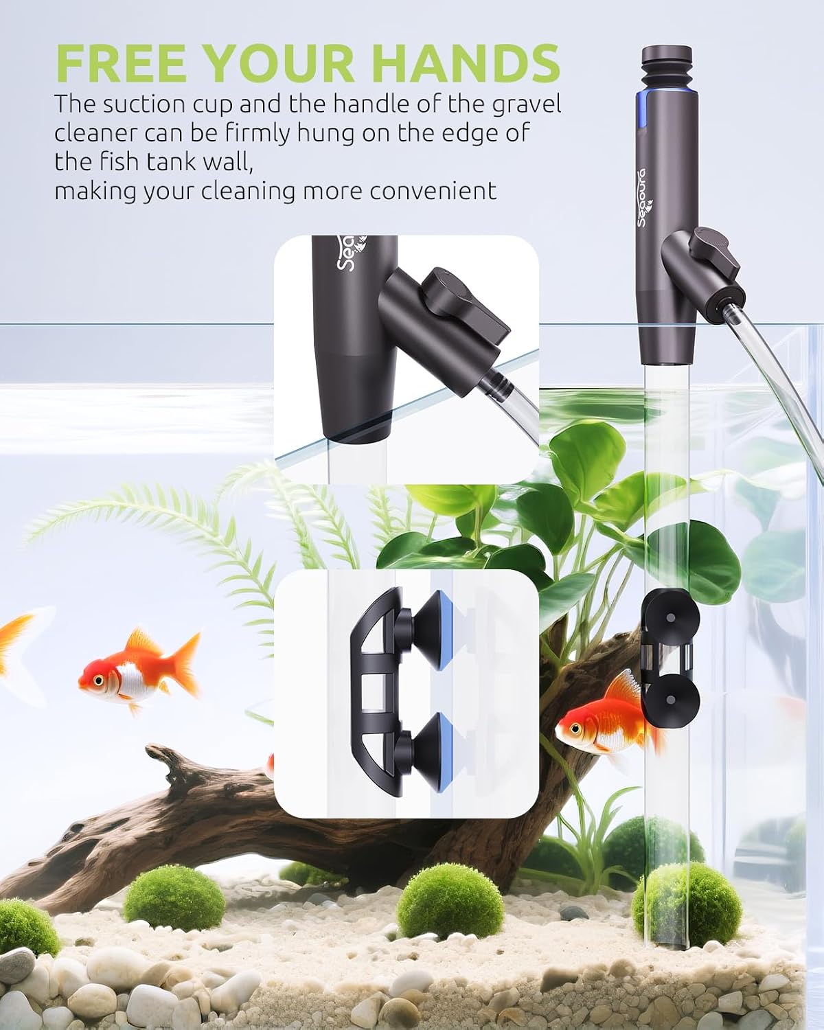 Aquarium Vacuum Gravel Cleaner Adjustable Fish Tank Siphon Cleaner