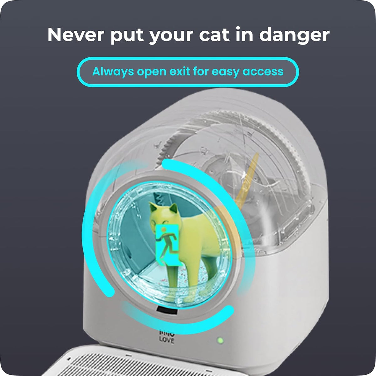 L2 Automatic Self Cleaning Litter Box Smart Robot Odor Control Litter Box,Safety Sensors Anti-Pinch,with APP Control