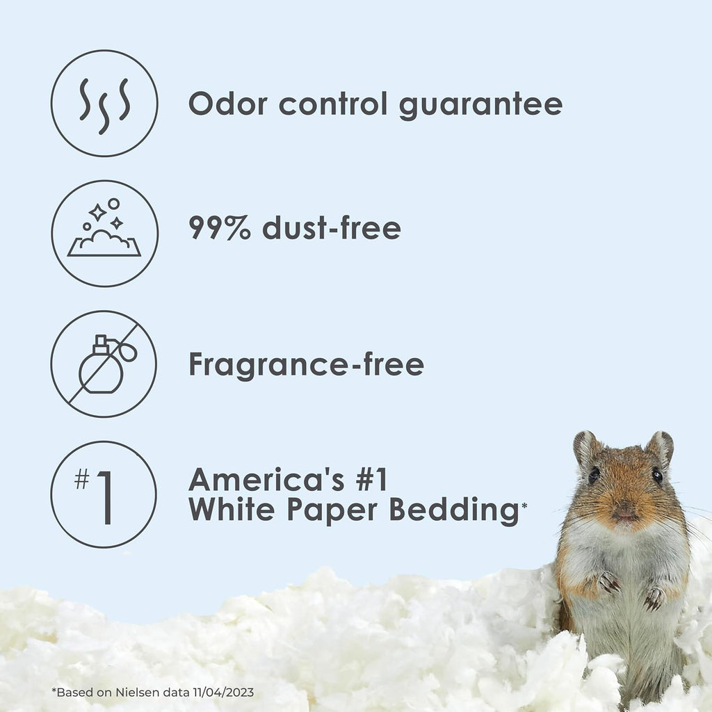 Clean & Cozy Paper Bedding for Small Animals, White, 24.6 Liters