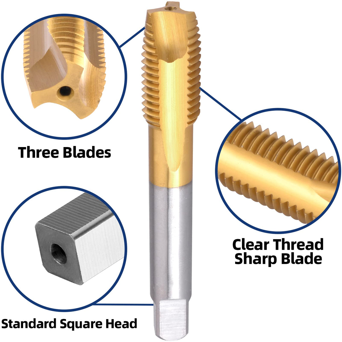 Burkit M14 X 1.5 Titanium Coated Spiral Point Tap