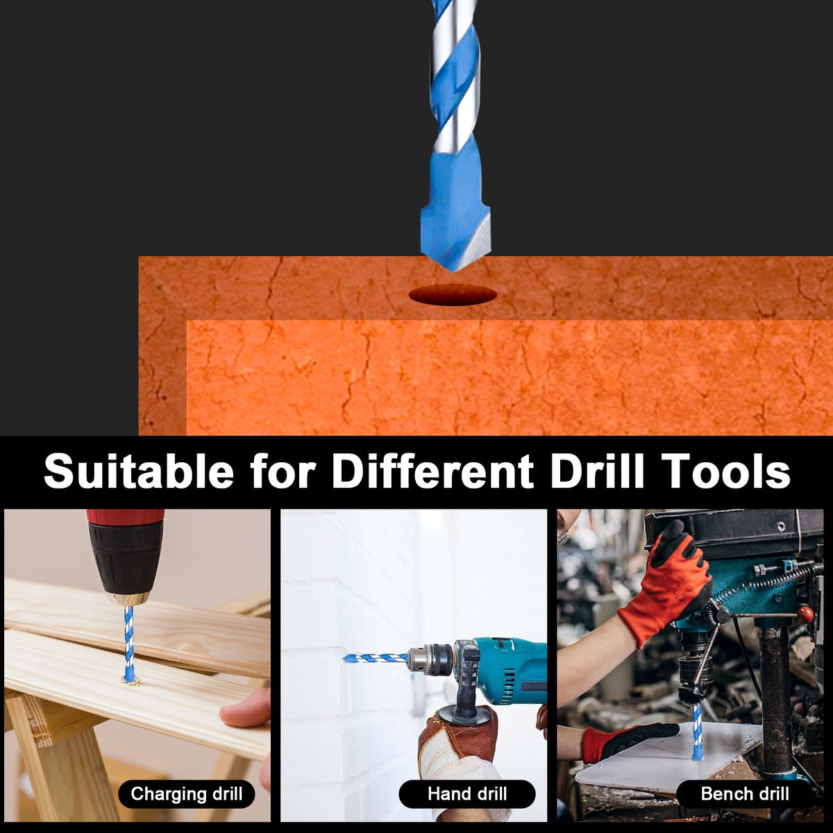UBESTHS Concrete Drill Bit Set 7 Pcs (5/32"-3/8"), Masonry Drill Bits