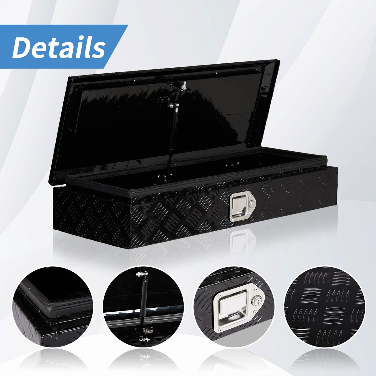 34.5 Inch Aluminum Truck Bed Tool Box with Lock