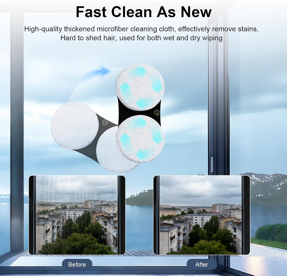 Window Cleaning Robot with Water Spray, 5600PA Strong Suction Automatic Window Cleaner Robot, Smart Path Planning
