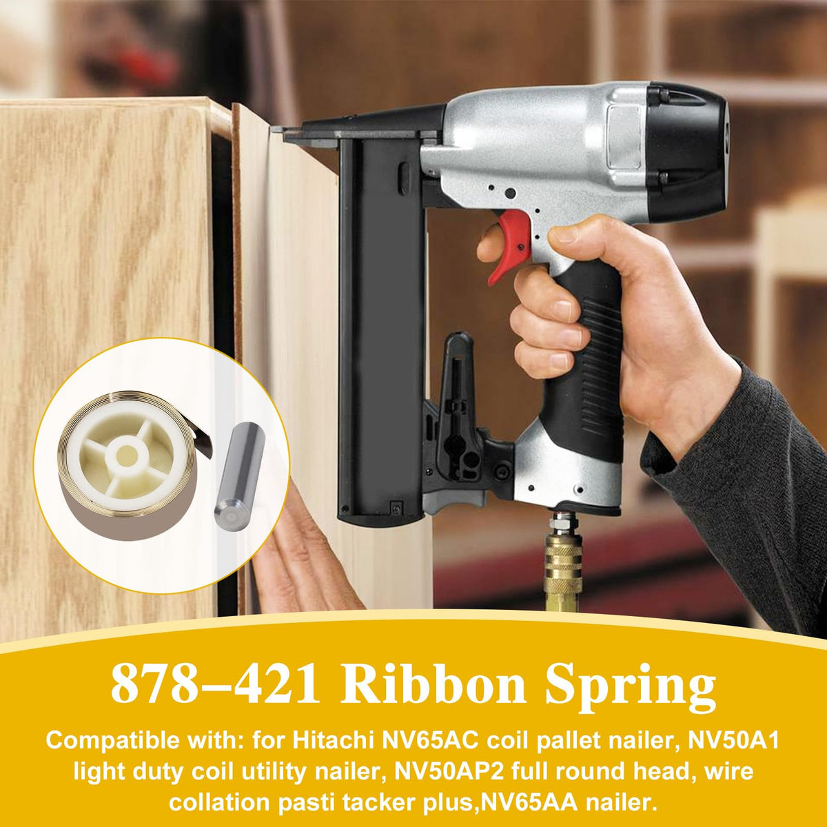 878-421 Ribbon Spring for Hitachi NR83A/A2 NR83A3 NR83A2 NR83A5 NR83A2(S) Framing Nailer Repair Parts - 5 Pack
