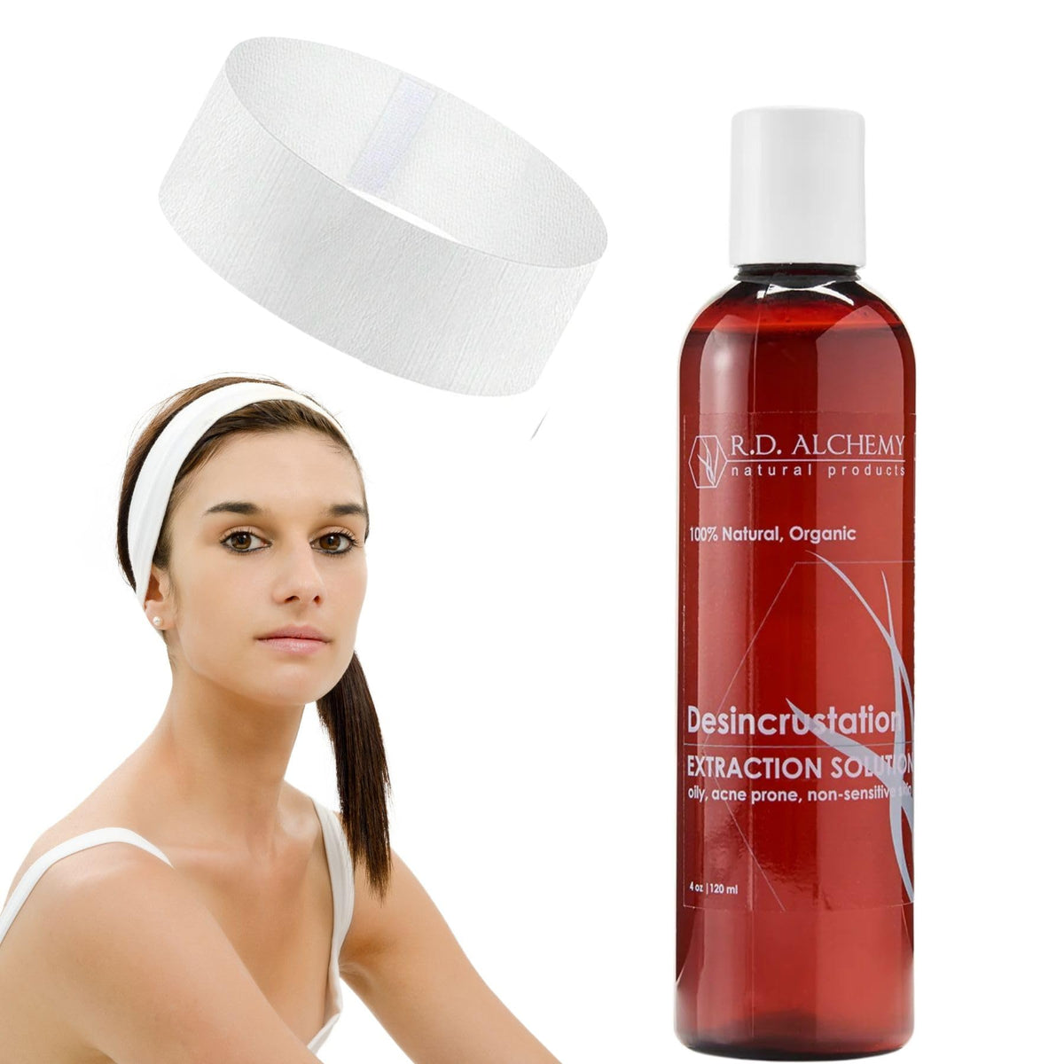 RD Alchemy - Professional Desincrustation Solution - Scaling Fluid Blackhead Remover + 5 Pack Disposable Spa