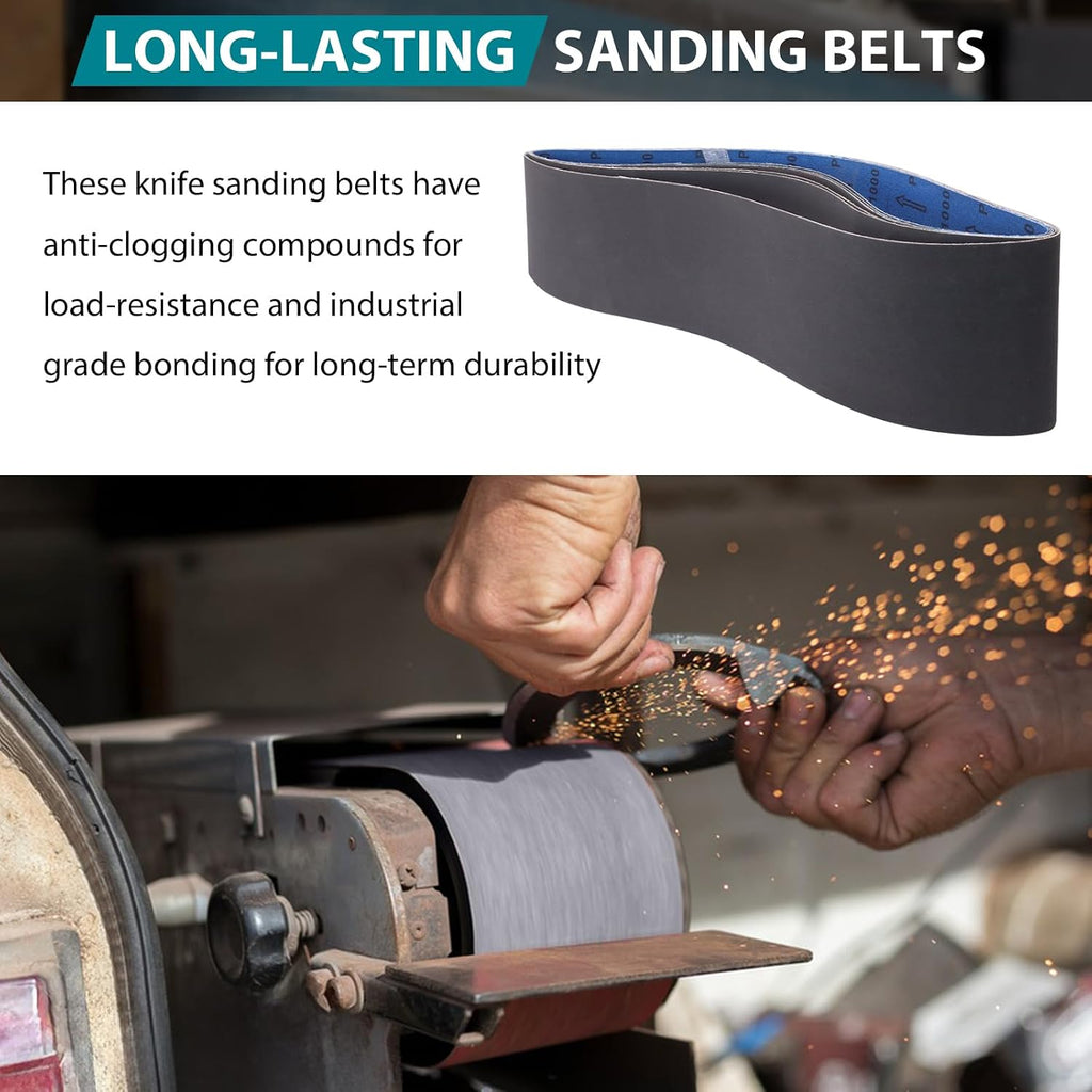 4x36 Inch Sanding Belts 400 600 800 1000 Grits, 8 Pack