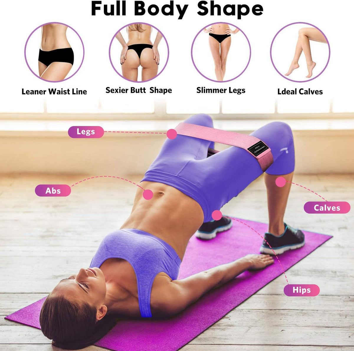 Resistance Bands for Working Out: 3-Set Professional Exercise Bands for Pilates, Yoga, Home Gym, Booty, Leg Training