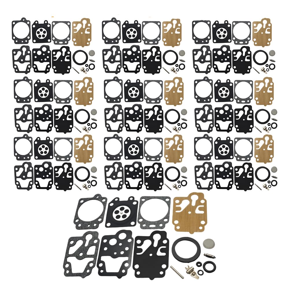 RUURUU 10pcs Carburetor Repair Gasket Kit for Honda GX25, GX35, HHB25, HHH25 - Replacement for Walbro K10-WYB, D20-WYJ