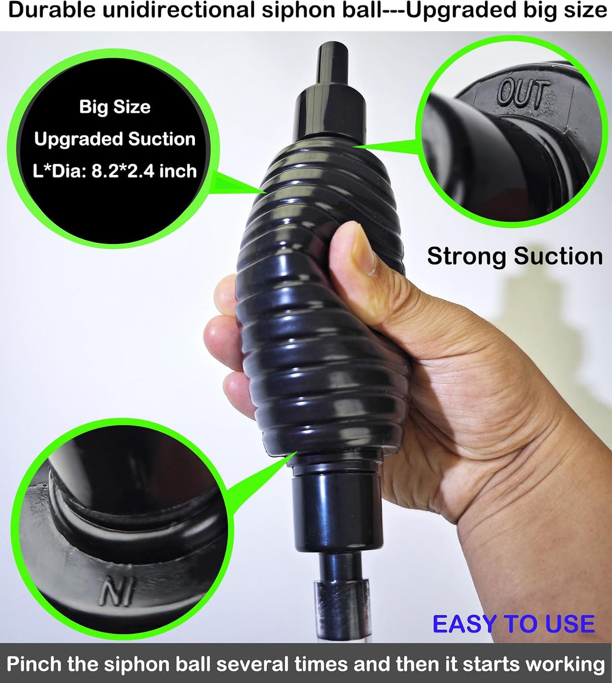 7ft Aquarium Siphon Vaccum Cleaner Fish Tank Water Changer Kit