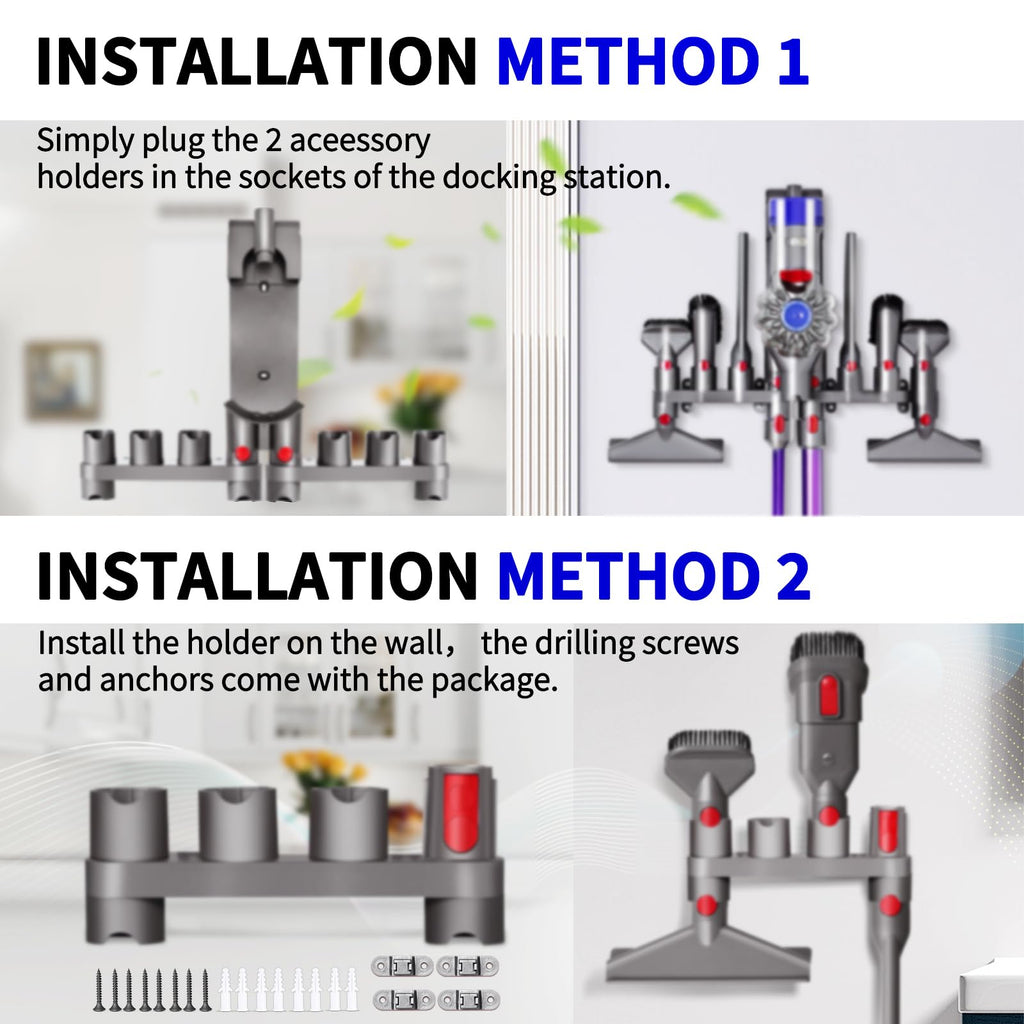 Premium Accessory Holders Compatible with Dyson V7 V8 V10 V11 V15 Cleaners