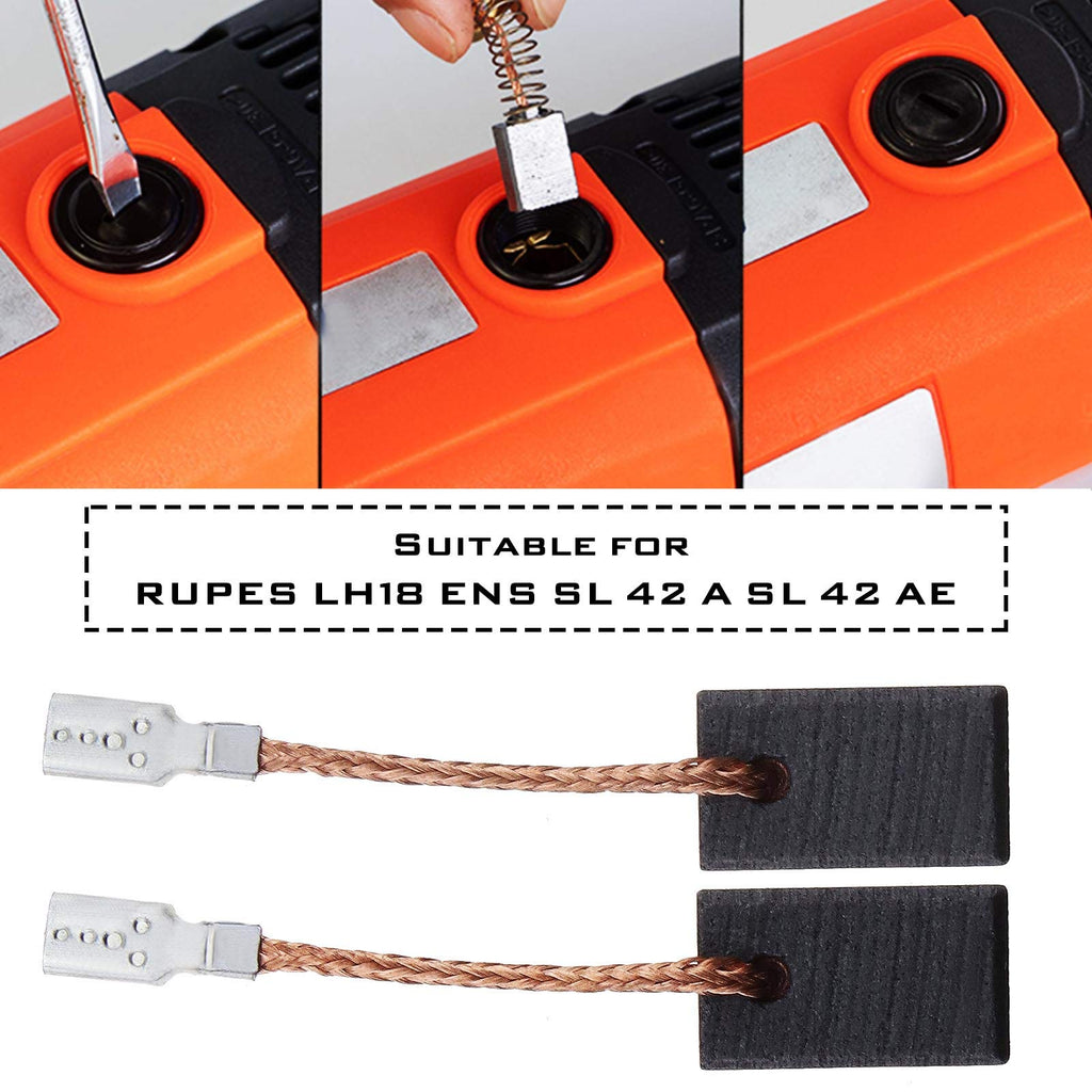 Micro Traders 2 Pairs of Carbon Brushes 6x8x13mm for Rotary Polisher Compatible with RUPES LH 18 EN LH 18 ENS SL 42 A SL 42 AE