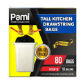 13-Gallon Tall Kitchen Drawstring Trash Bags,Black,Unscented,80-Pack