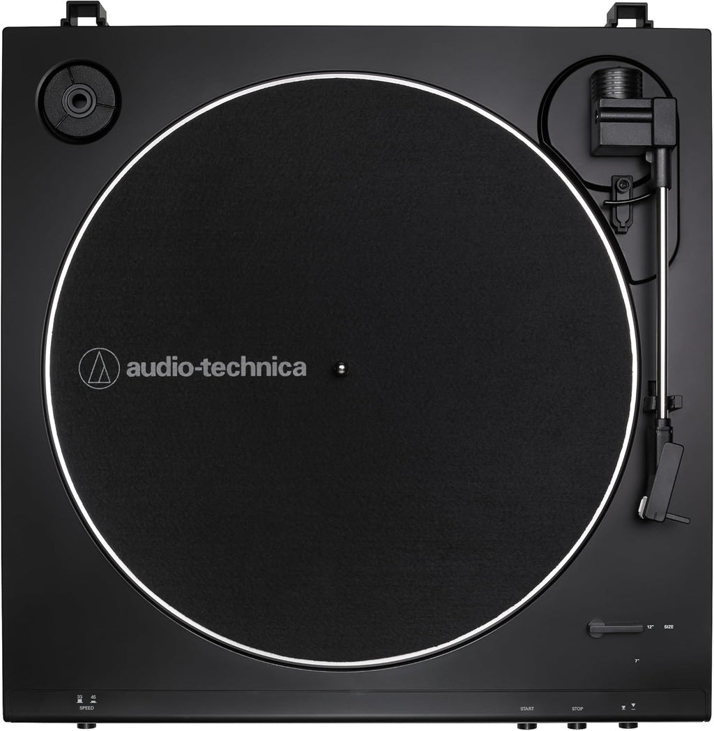AT-LP60X-BK Fully Automatic Belt-Drive Stereo Turntable, Black, Hi-Fi, 2 Speed, Dust Cover, Anti-Resonance, Die-Cast