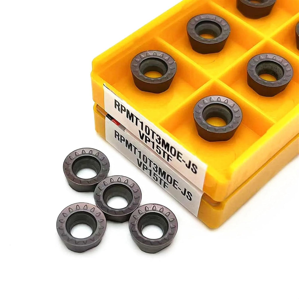 RPMT10T3 VP15TF RPMW1003 VP15TF CNC Carbide Insert Cutter External Turning Carbide Insert CNC Machine Turning Tools Pack of 10 (Size : 10PCS(1BOX), Color : RPMT10T3 VP15TF)