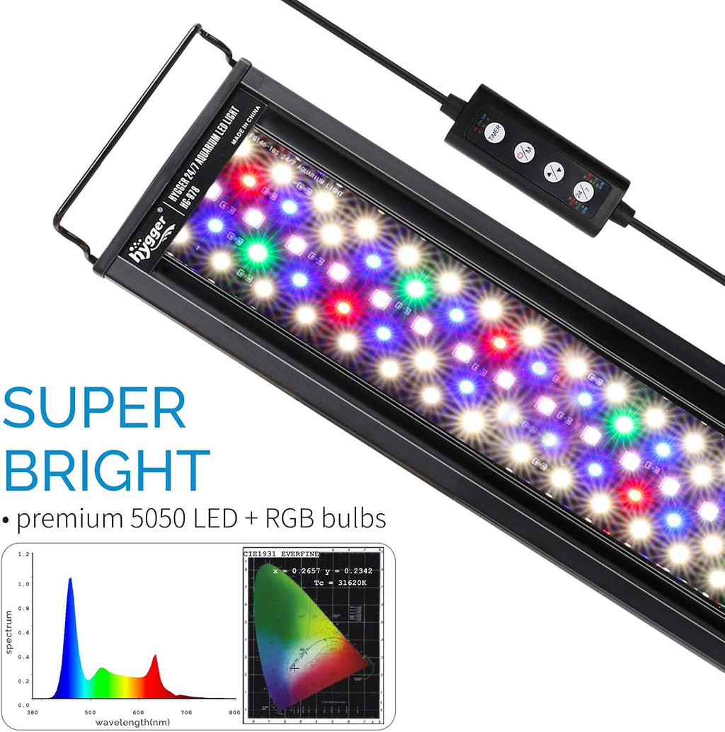Advanced LED Aquarium Light with Timer, 24/7 Lighting Cycle & DIY Mode, Full Spectrum Fish Tank Light for 18-24 in