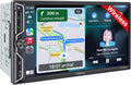 [QLED Screen Upgrade] 7" Double Din Car Stereo with Wireless Apple CarPlay and Android Auto, 240W Powerful Sound