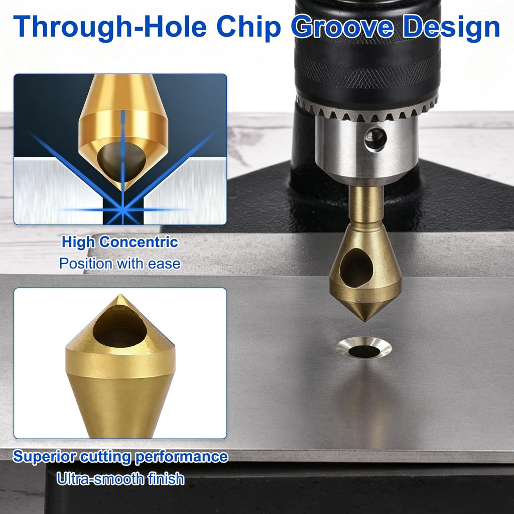 Workkyma Countersink Drill Bit Titanium Chamfer Tool 10-15mm