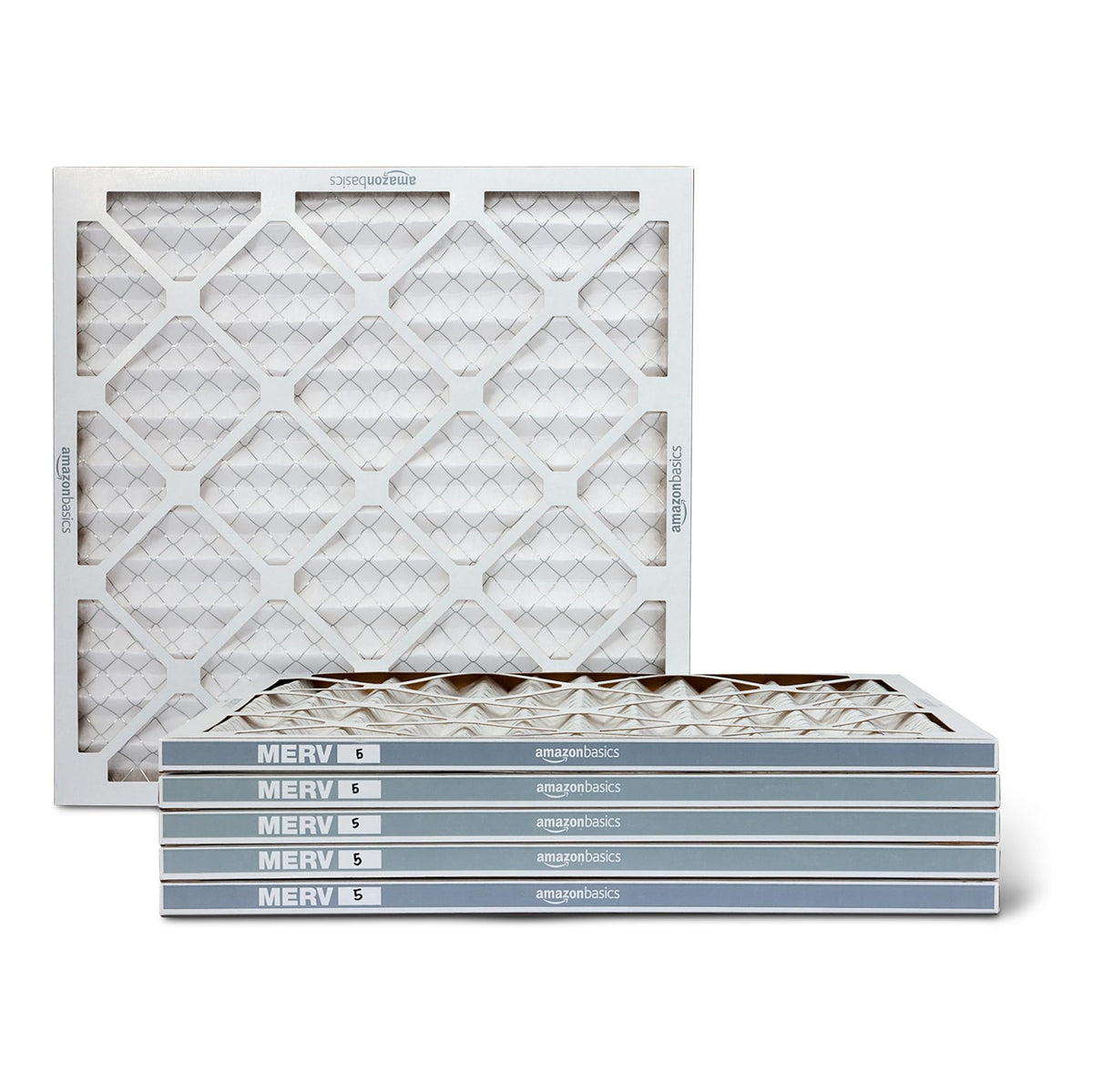 MERV 5 AC Furnace Air Filter, 20x20x1 inches, 6-Pack (Actual size: 19.75" x 19.75" x 0.75")