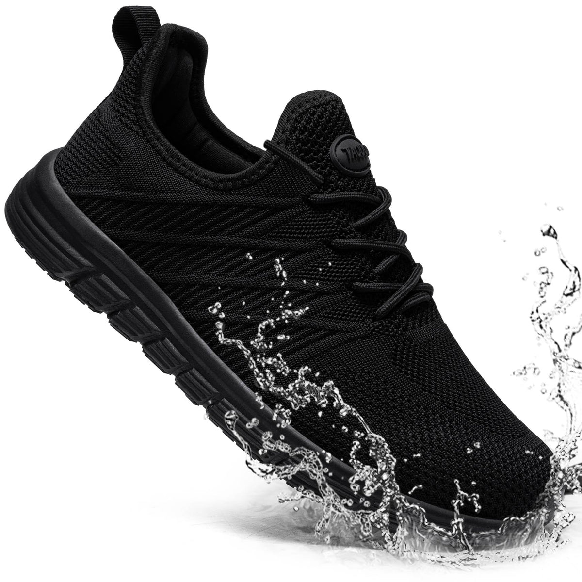 Non Slip Work Shoes for Women Slip On Sneakers, Black,8