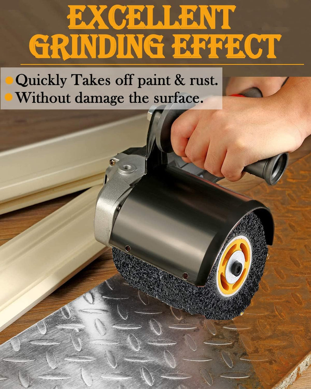 SHITIME 4.5"x4" Abrasive Drawing Wheel Surface Conditioning Tool Burnishing
