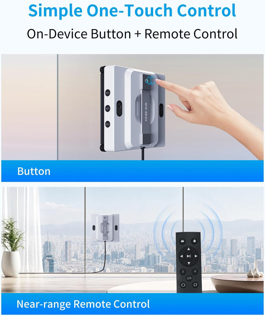 Window Cleaning Robot CEYEE W1, Dual 3-Nozzles Spray, 6 Cleaning Modes