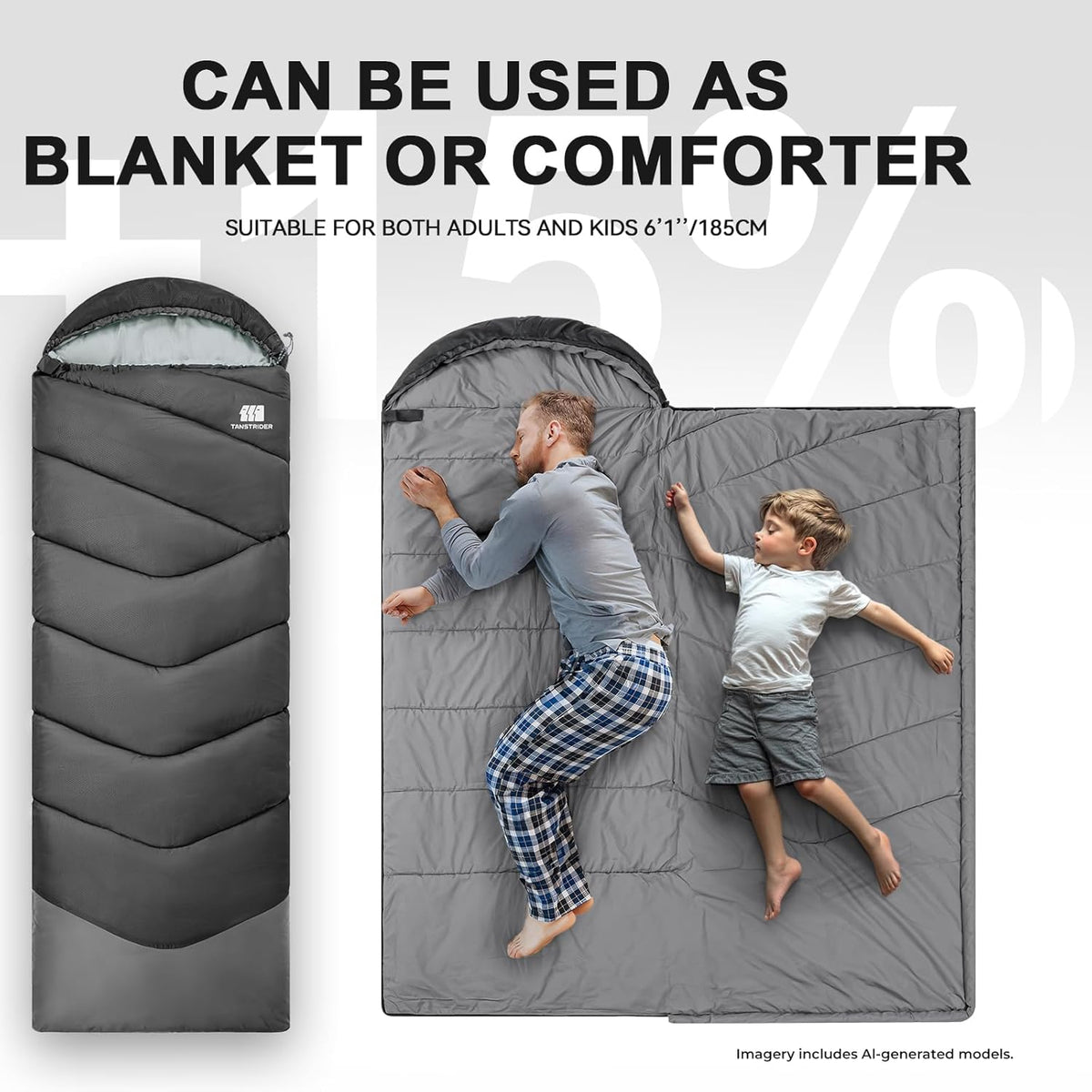 Sleeping Bags for Adults Teens, 4 Season Camping Sleeping Bag Waterproof,Machine Washable Backpacking Gear for Cool