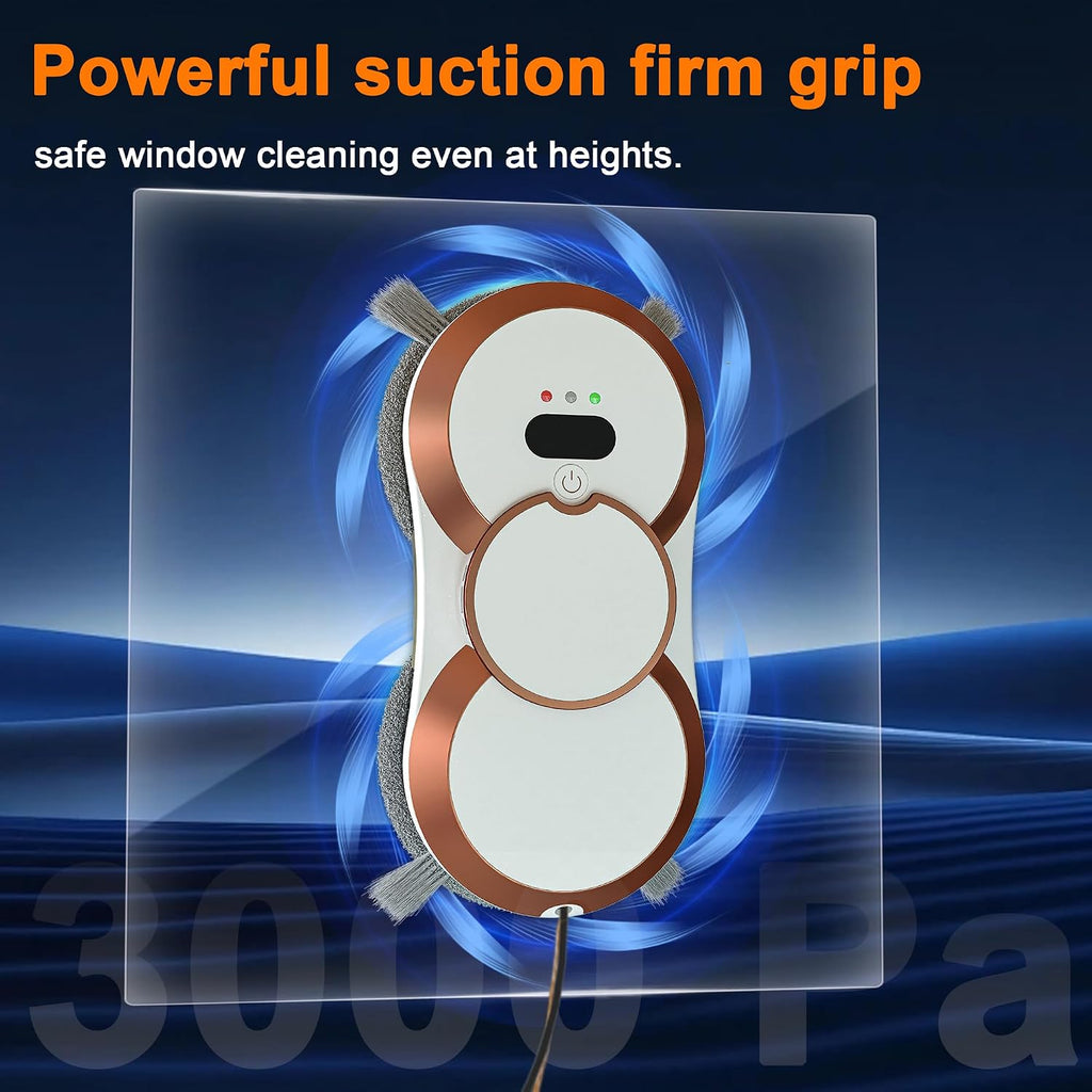 Automatic Window Cleaning Robot with Dual Spray & 6000Pa Suction