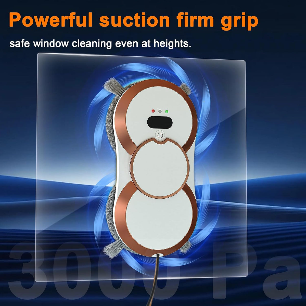 Automatic Window Cleaning Robot with Dual Spray & 6000Pa Suction