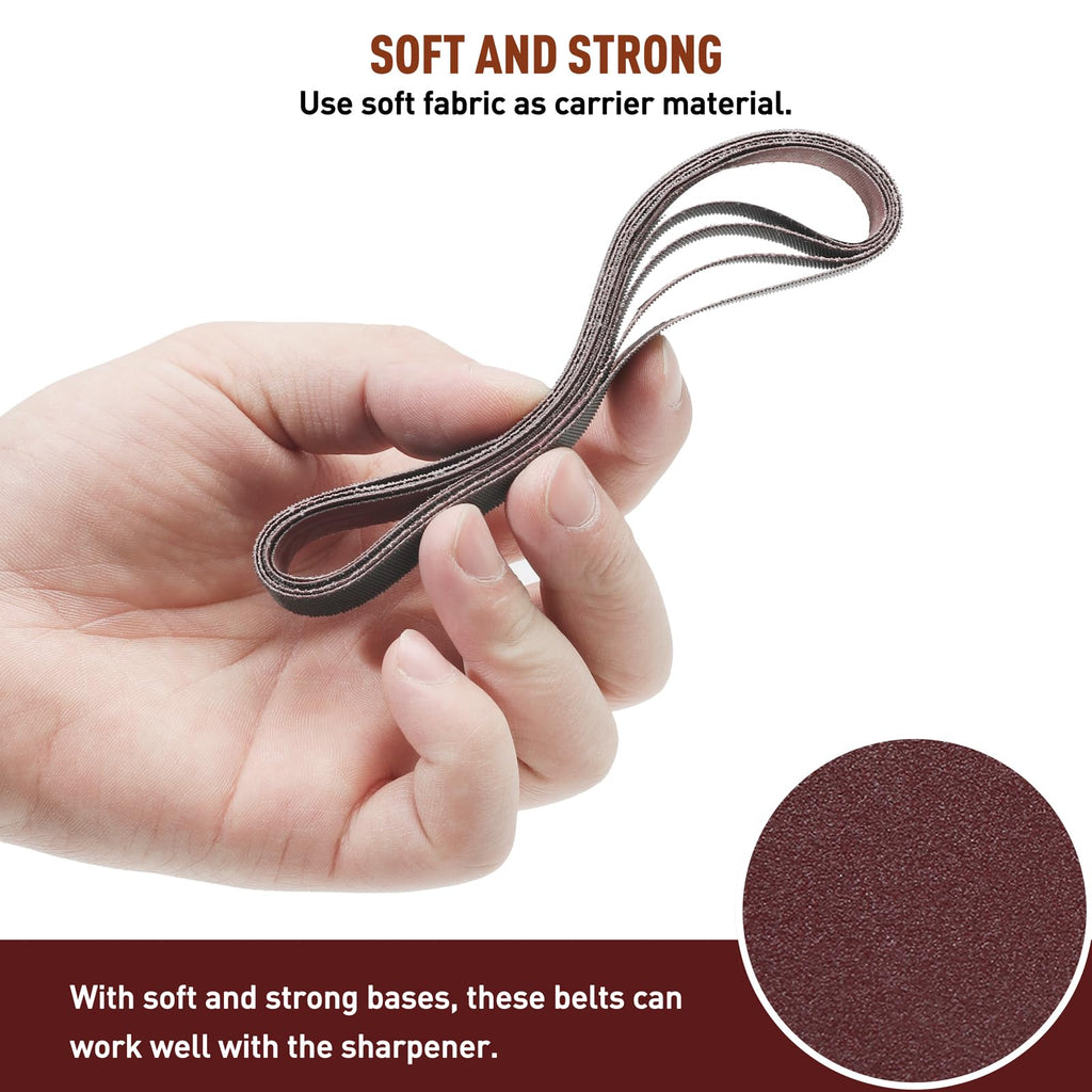 45 Pcs 1/2" x 12" Replacement Sharpening Belt Kit for Official Work Sharp Knife & Tool Sharpener (WSKTS & WSKTS-KT/Mk.1 & Mk.2) - Assorted Grits (80/120/240/400/600/800/1000/2500/5000)