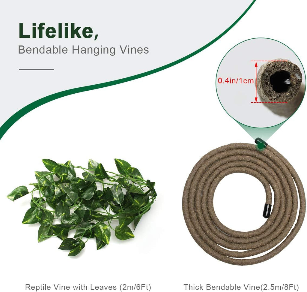 8FT Reptile Vines and Flexible Reptile Leaves