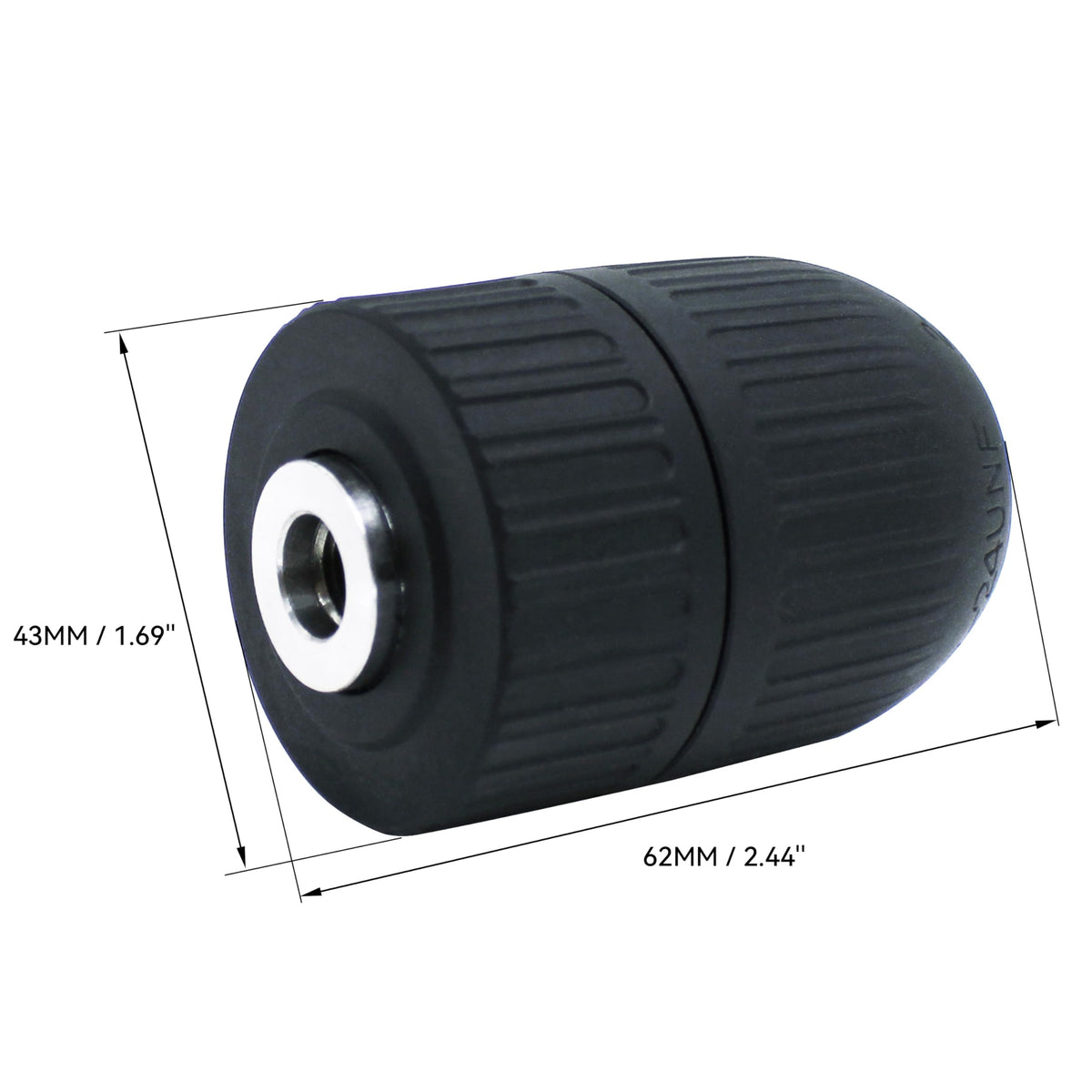 HFS(R) Keyless Drill Press Chuck for 3/8" Drill with 24 UNF Thread Mount Shaft 2-13mm Capacity