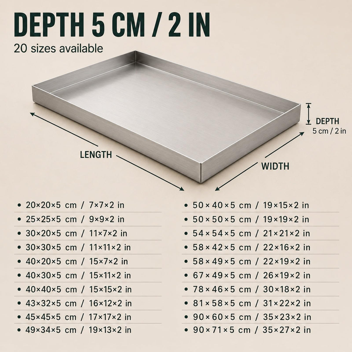 Ac Drain Pan, Large Drip Pan, Silver Rust Resistant Motorcycle Drip Tray Replacement Tray for Garage Floor(50x40x5cm/19x15x2in)