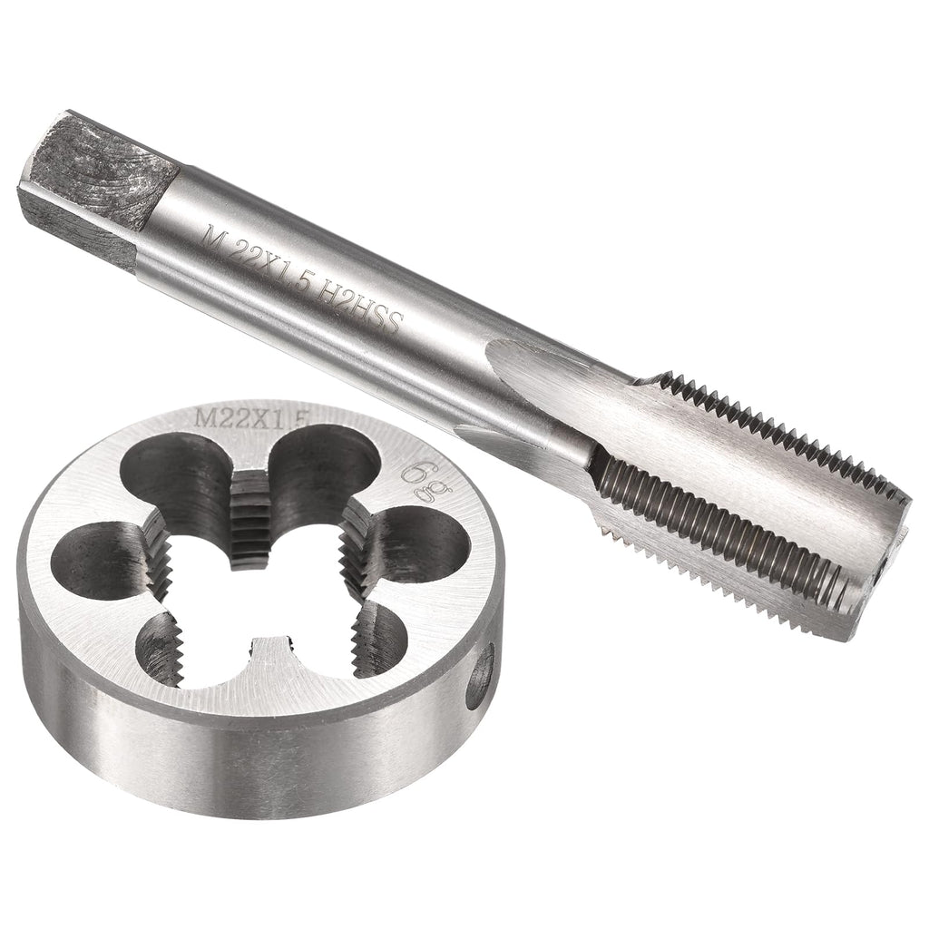 Workkyma M22x1.5 Tap and Die Set Metric M2 HSS Right Hand Threading Tool