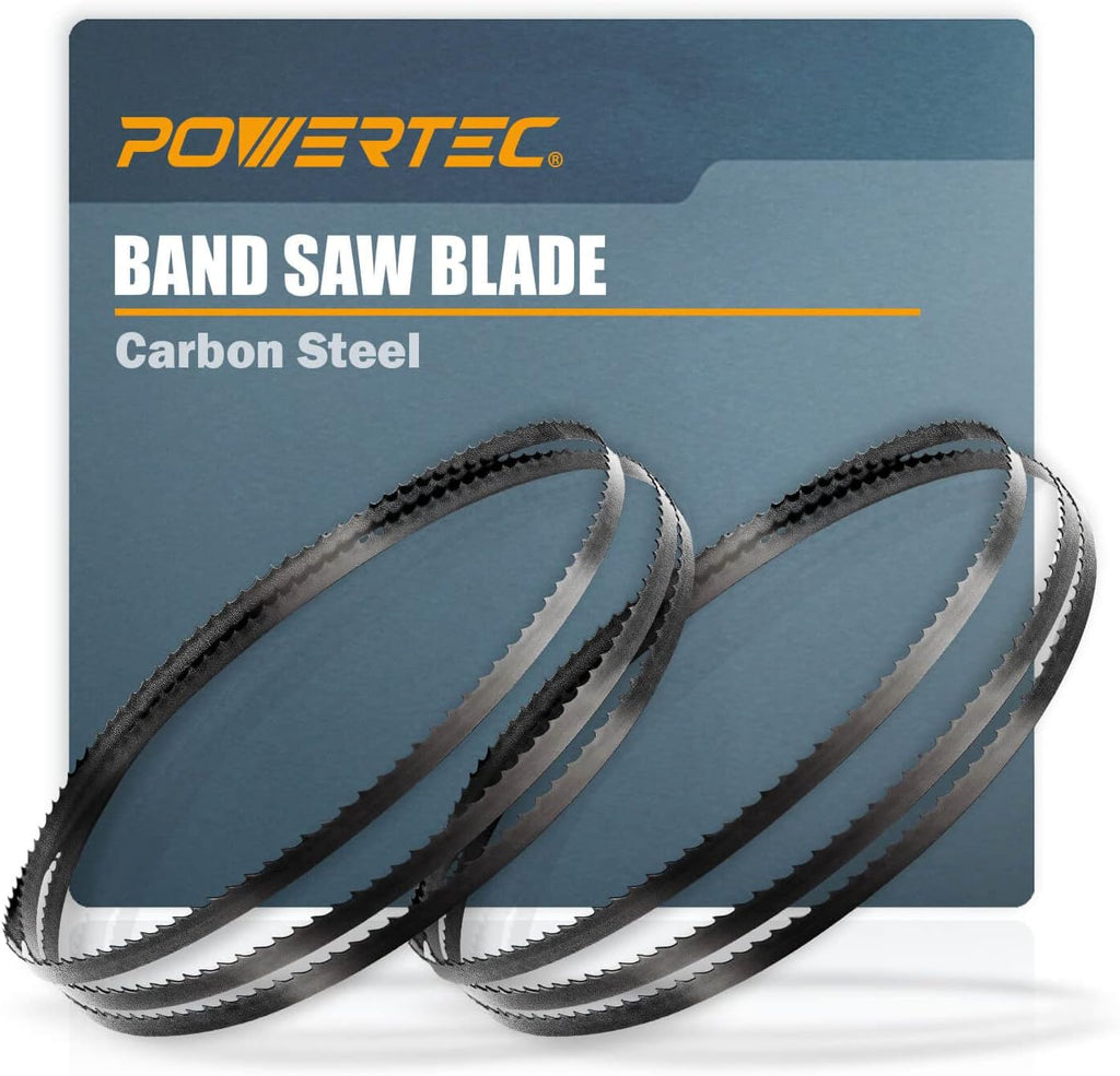 POWERTEC 56-7/8 Inch Bandsaw Blades, 1/4" x 14 TPI Band Saw Blades for Sears Craftsman, Shopcraft, and Duracraft 3-Wheel Band Saw for Woodworking, 2 Pack (13213-P2)
