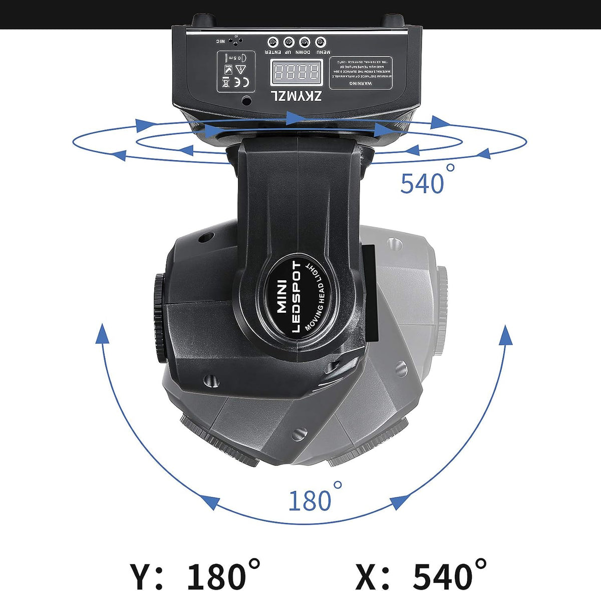 30W LED Moving Head DJ Lights DMX512 GOBO Spotlight with 8 Colors + Color-Split Effect 8 Rotating Patterns Compact