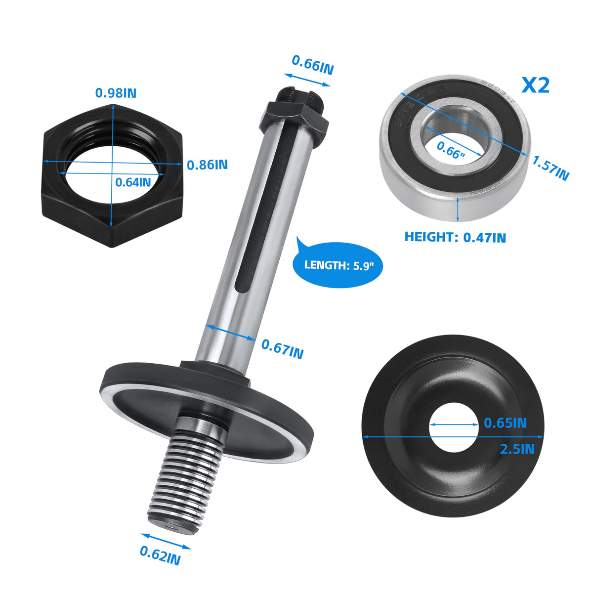 Arbor Assembly for Delta Unisaw, Right Tilt, Replaces Part #422043030003