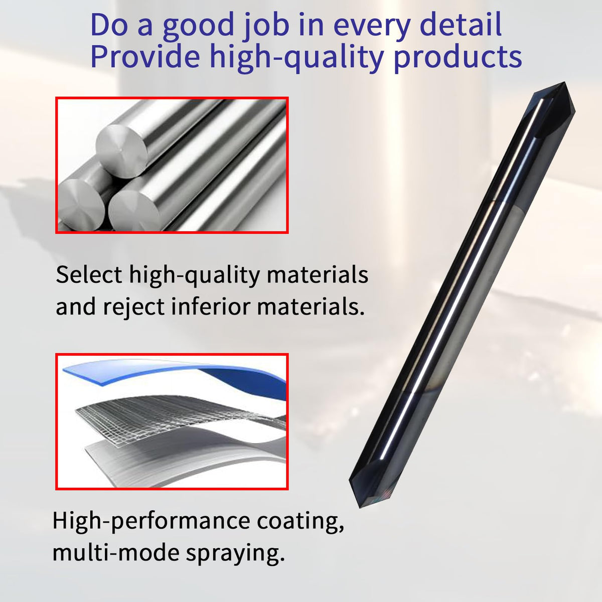 1/4" Chamfer Mill, Carbide, 4 Flute, 90° Degree, Double End