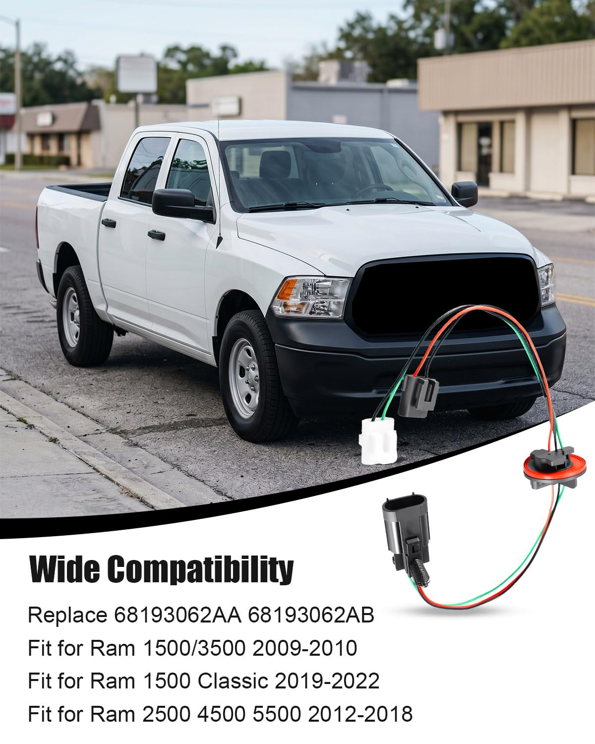 Headlight Wiring Harness Connectors Fit for Ram 1500/2500/3500/4500/5500