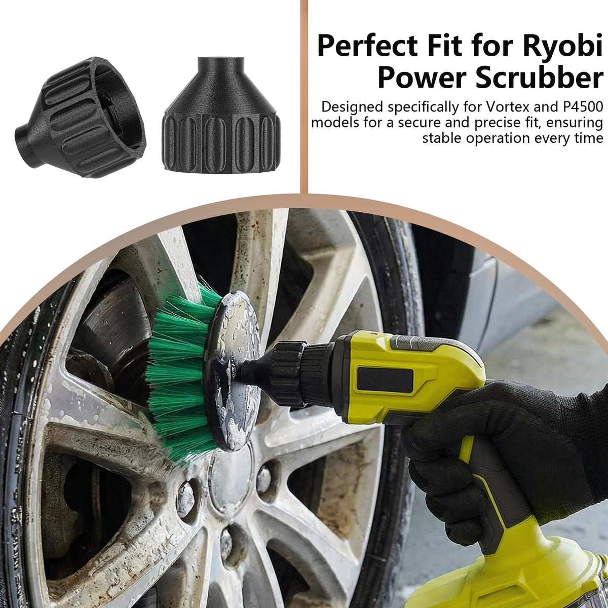 Triangle to Hex Adapter for Ryobi Power Scrubber | Fits Vortex & P4500 | Converts Triangle Connector to Standard Hex Bit