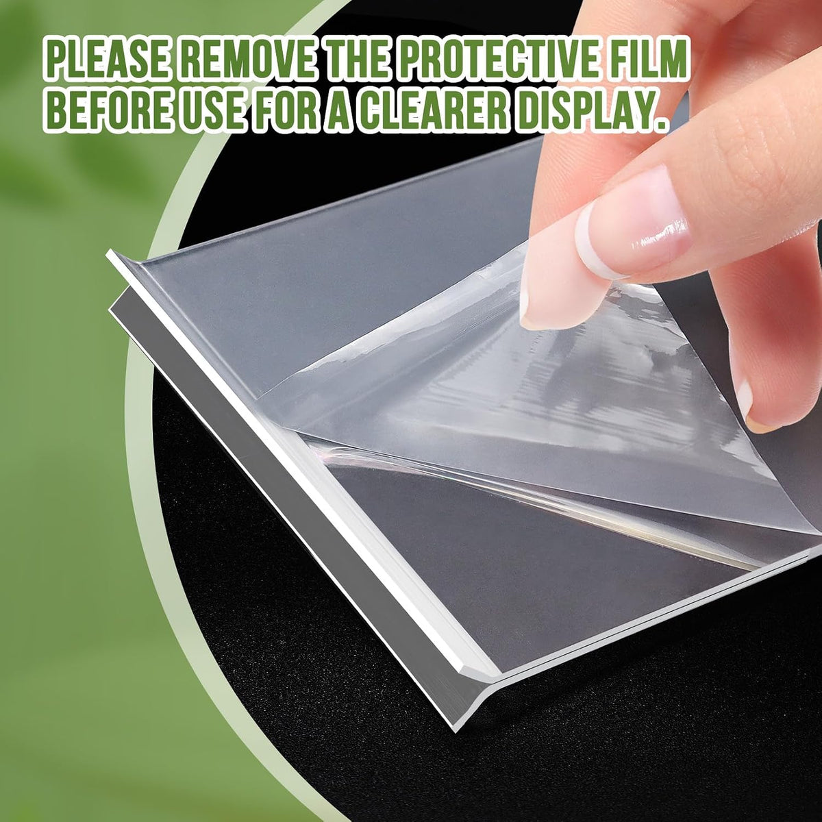 Acrylic Sign Holder 5x7, 25 Pack Clear Double Sided Table Menu Vertical Display, Plastic Flyer Display Stand, Paper