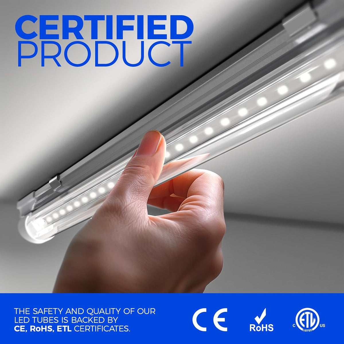 Barrina T8 LED Shop Lights 4FT, 40W 5500LM 5000K, High Output Tube, 6 Packs