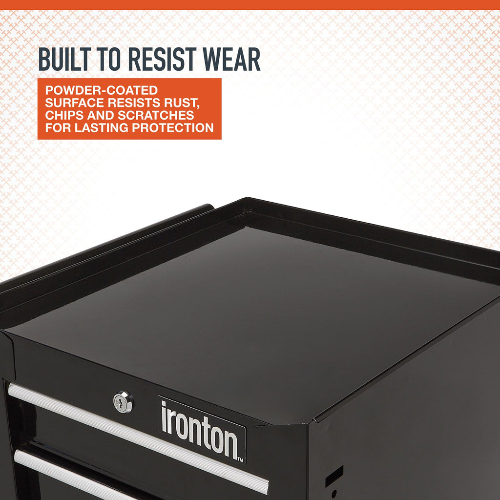 5-Drawer Rolling Cabinet, 17in., 75-Lb. Capacity, Steel