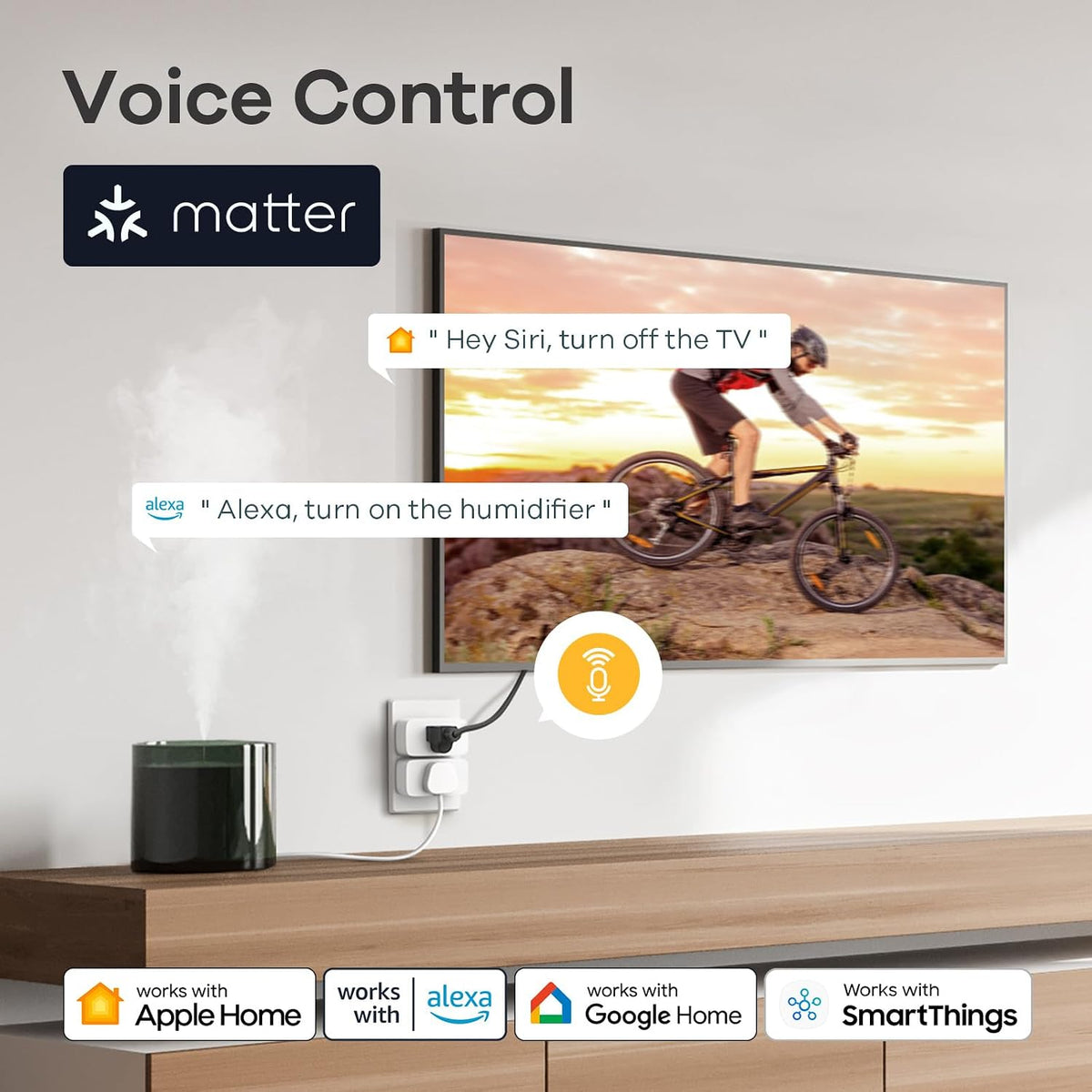 Matter Smart Plug, Work with Apple Home, Alexa, Siri, Google Home | Smart Outlet Timer & Schedule, Smart Home
