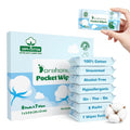 100% Cotton Travel Wipes for Sensitive Skin, 99% Purified Water Hypoallergenic Mini Wet Wipes, Unscented Pocket Wipes
