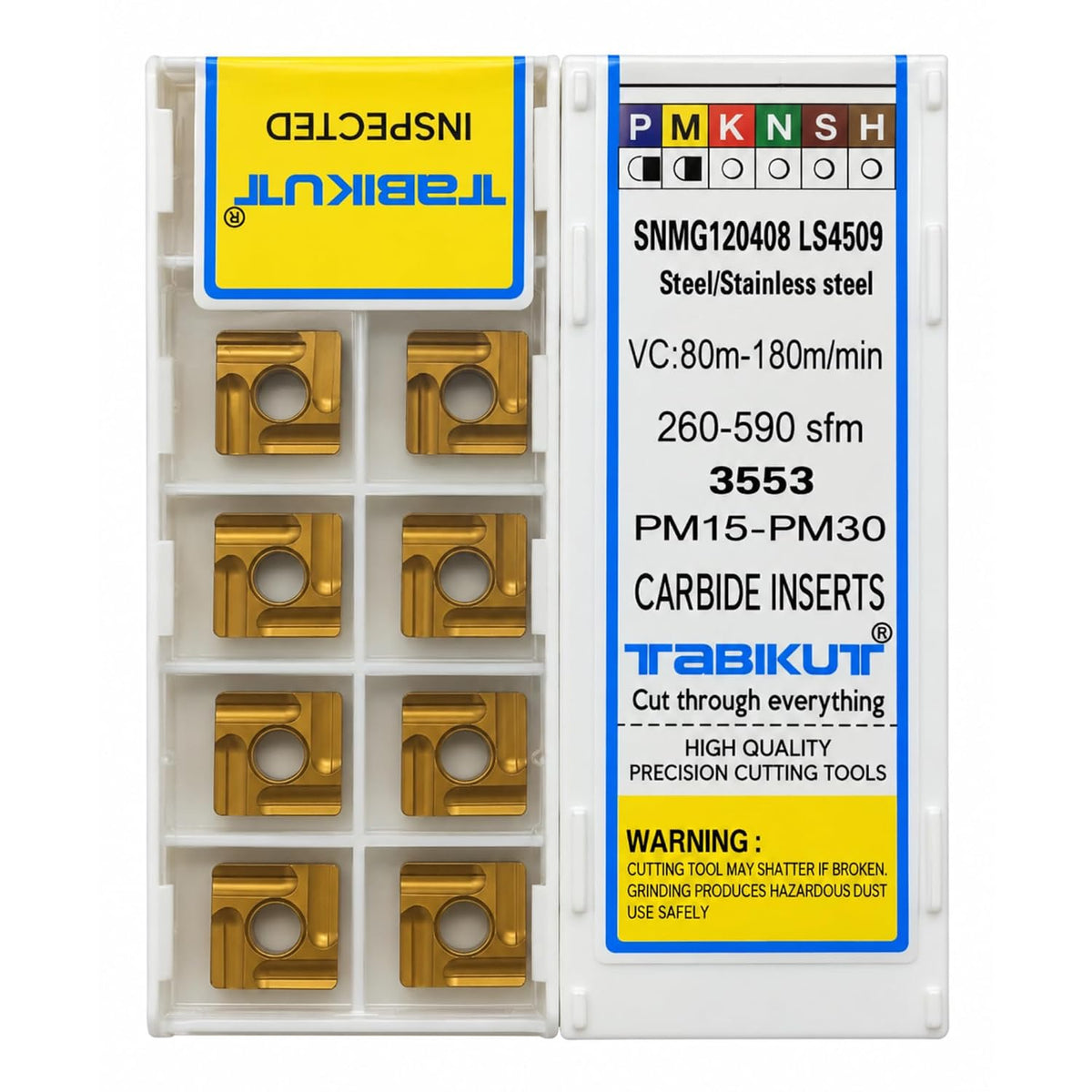 SNMG432 / SNMG120408 TK4509 Carbide Knife Edge Turning Insert, Pack of 30