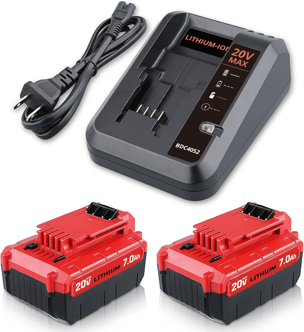 2Pack PCC685L 7.0Ah Li-ion Replacement for Porter Cable 20V Battery Charger